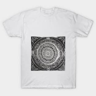 Intricate Mandala Artwork in Monochrome No. 901 T-Shirt